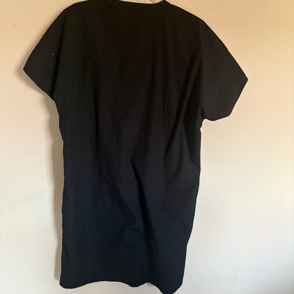Vince Black Cotton Short Sleeve Split Neck Shift Dress VX59650951 L - Picture 11 of 14